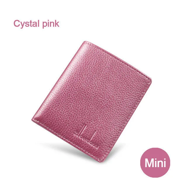 100% Genuine Leather Small Mini Ultra-thin Wallets men Compact wallet Handmade wallet Cowhide Card Holder Short Design purse New