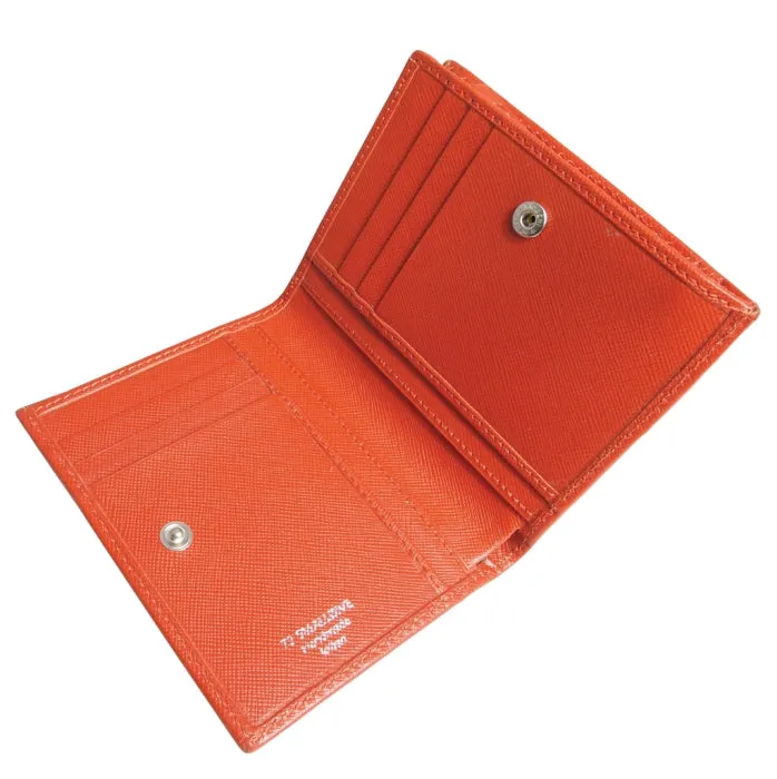 6 Credit Cards Saffiano French Purse Wallet Brick Red