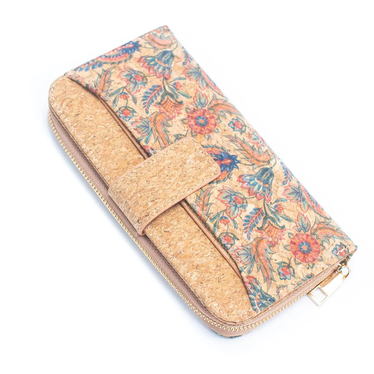 6 Natural Cork card holder Wallets with Floral Print Patterns (6 Units) HY-026-MIX-6