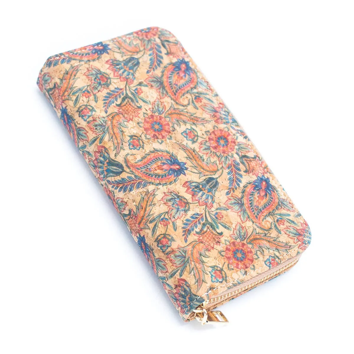 6 Natural Cork card holder Wallets with Floral Print Patterns (6 Units) HY-026-MIX-6