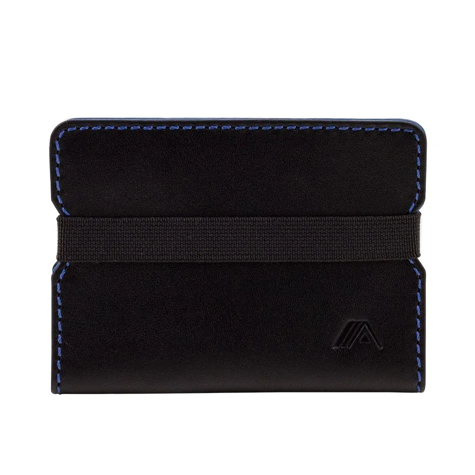 A-SLIM Minimalist Leather Wallet Reza - Black/Blue