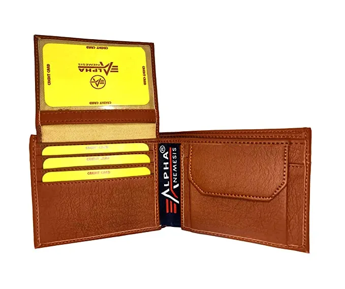 Alpha Nemesis Brown Men's Wallet (Curve Stitch)