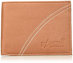 Alpha Nemesis Brown Men's Wallet (Curve Stitch)