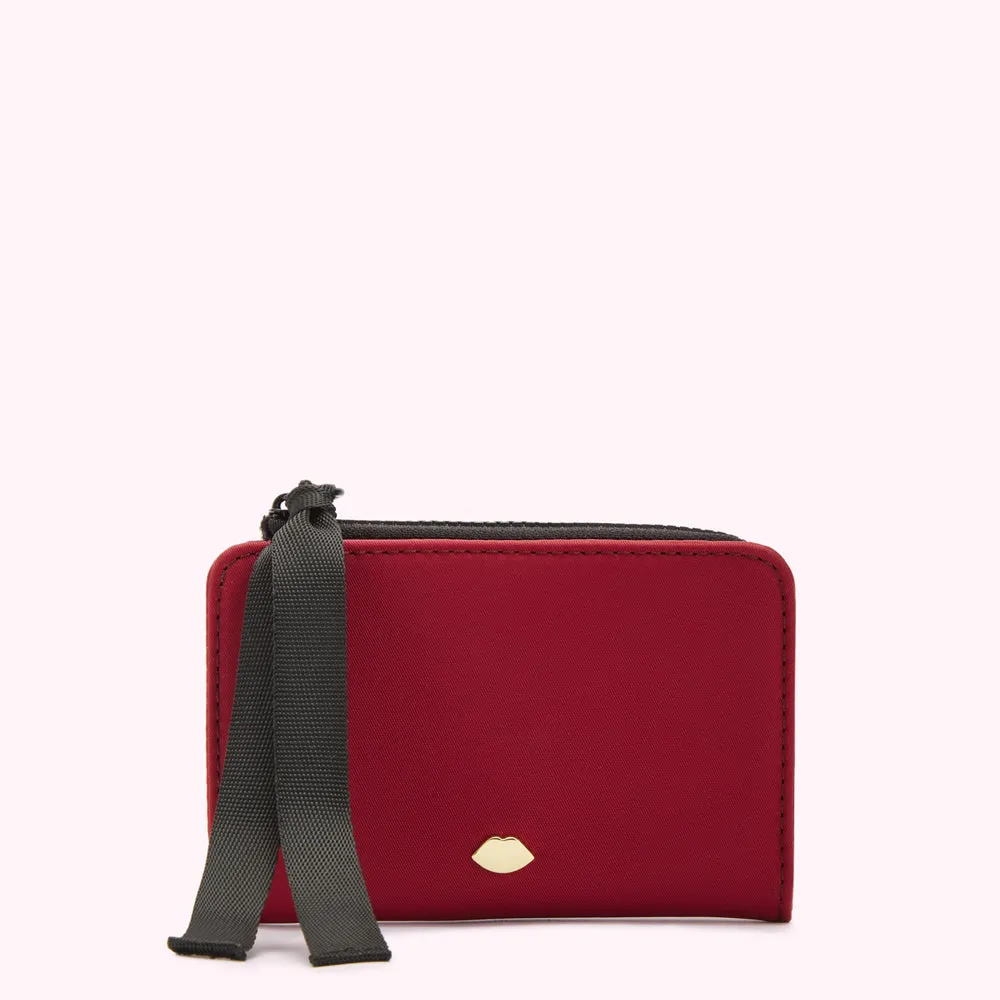 BEET RED NYLON MILA WALLET