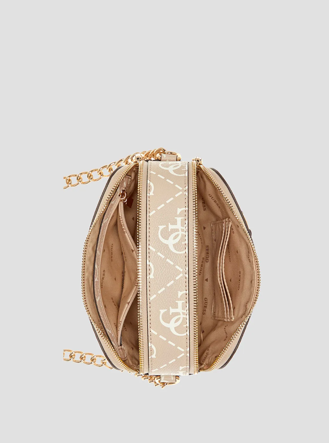 Beige Logo Izzy Camera Bag