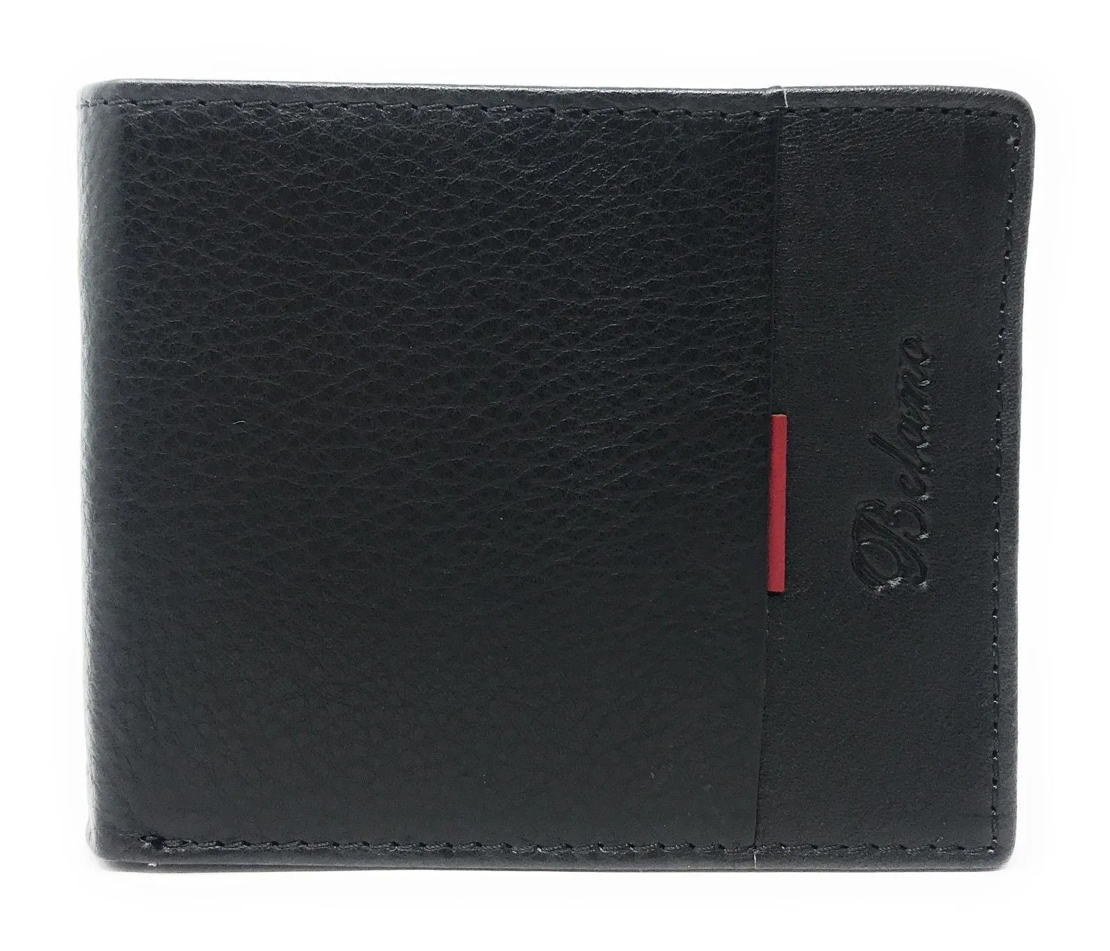 Belano RFID Blocking Real Leather Bifold Wallets for Cards ID with Box Men Women