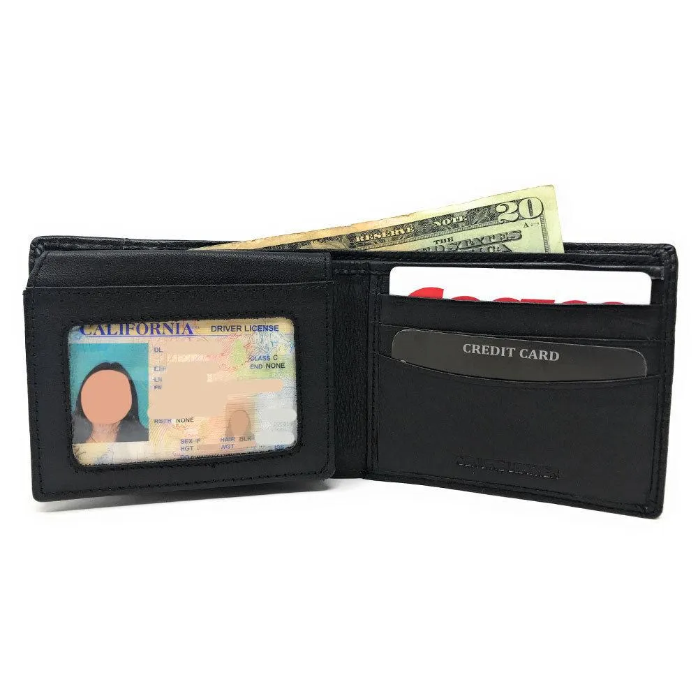 Belano RFID Blocking Real Leather Bifold Wallets for Cards ID with Box Men Women