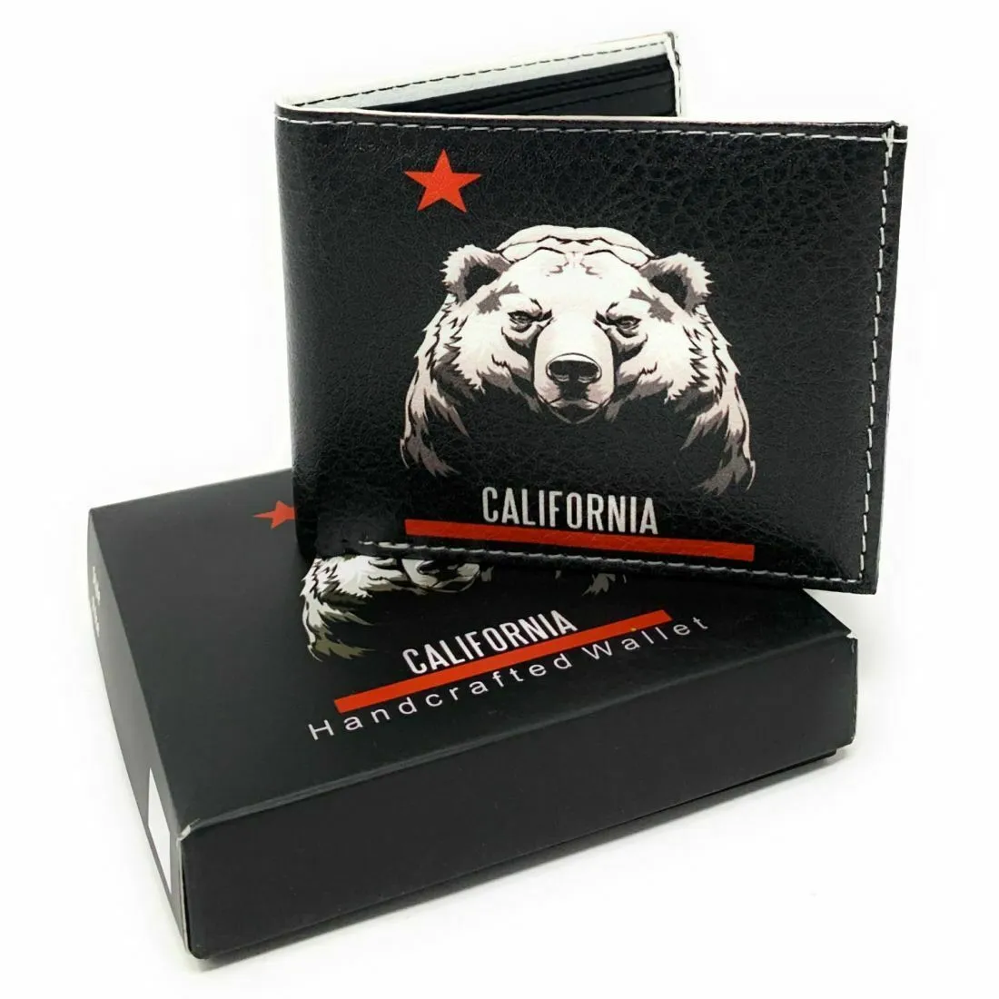 California Cali Bear Bifold Wallets In Gift Box Mens Womens Kids