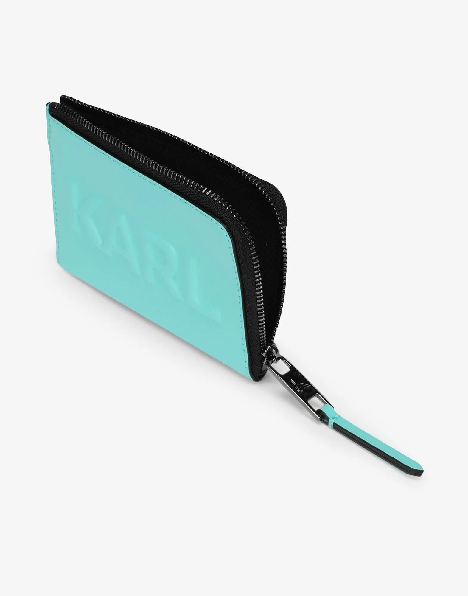 Cardholder Karl Lagerfeld K/karl Seven Emboss Zip, turquoise