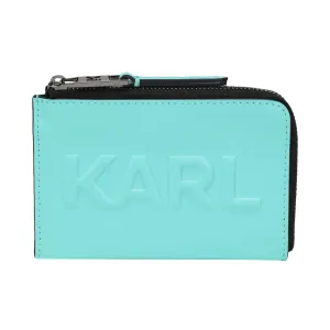 Cardholder Karl Lagerfeld K/karl Seven Emboss Zip, turquoise