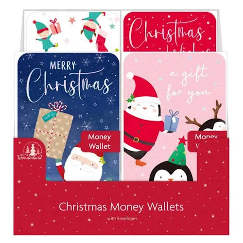 Christmas Money Wallet - Assorted Festive Seasonal Gift Holder Envelope Cards