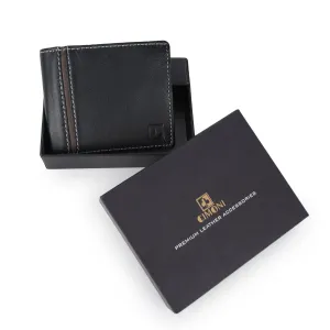 CIMONI Genuine Leather Classy Black Slim Travel Cards Wallet for Men