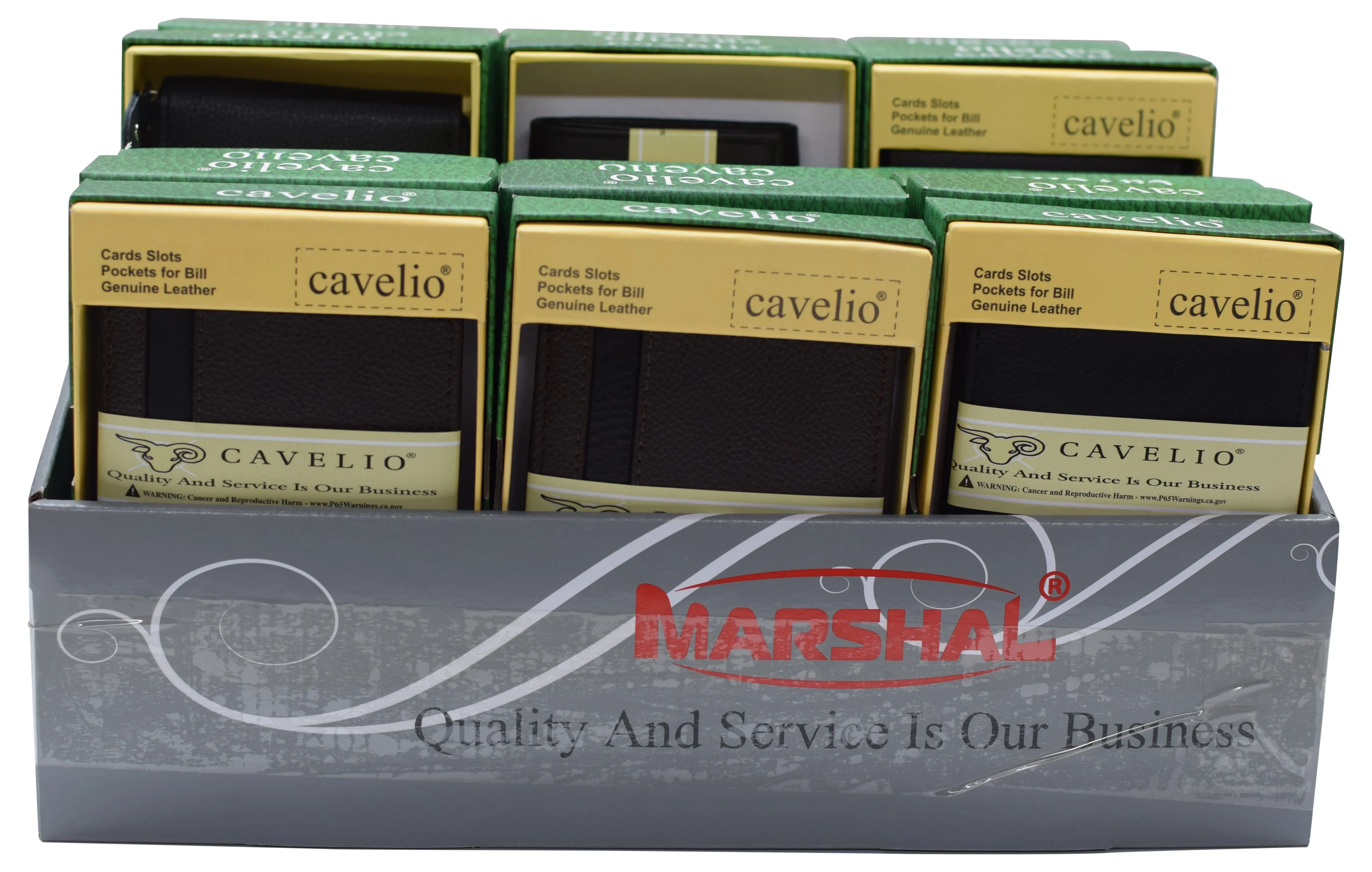 DIS4_24_92CAVELIO Display of 24 Pcs Cavelio Leather Wallets