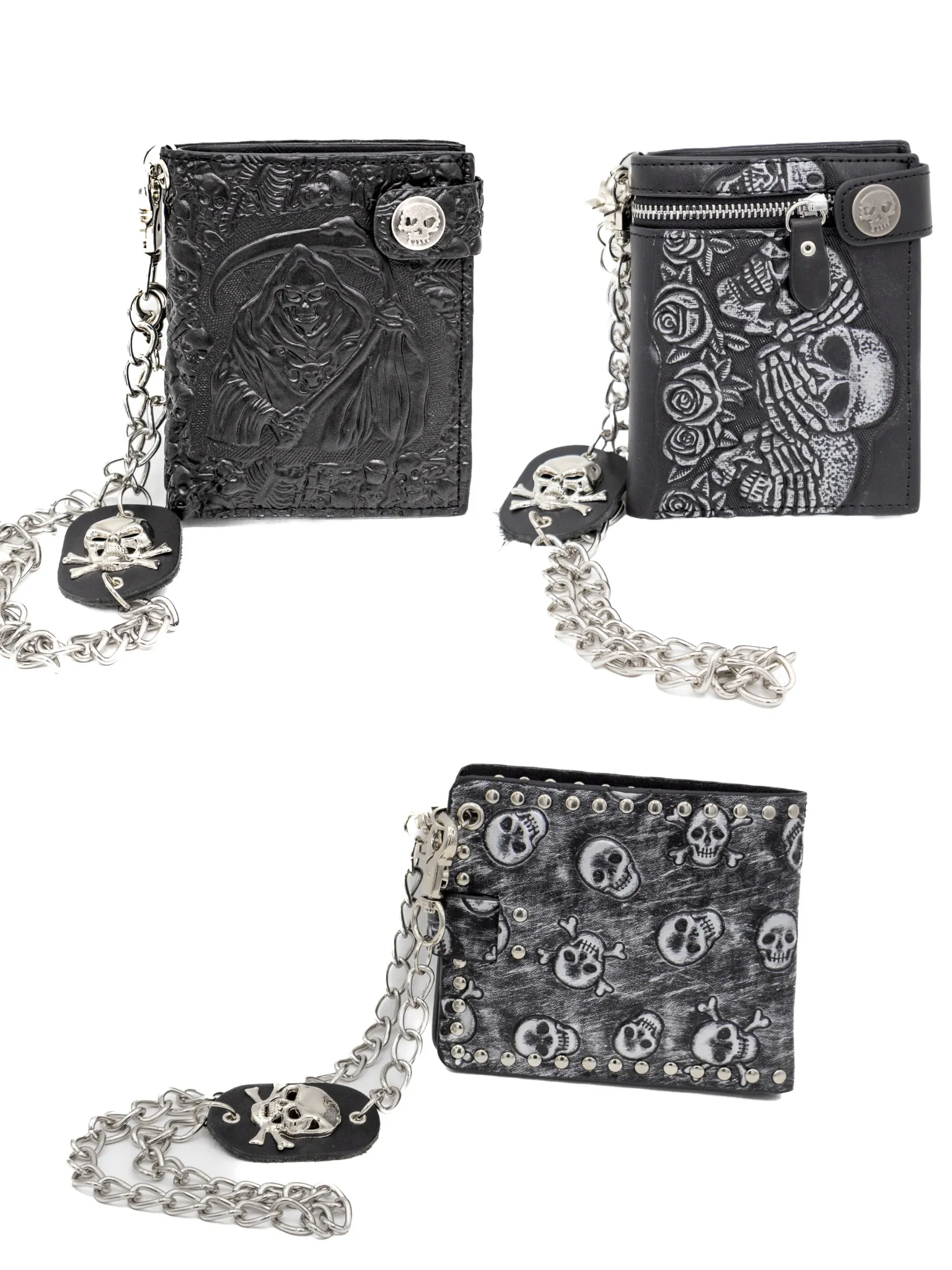 Embossed Biker Chain Wallet