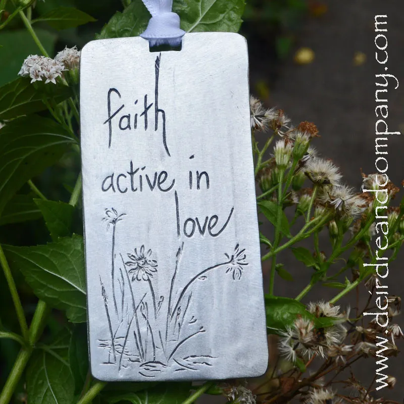 Faith Active in Love Pewter Ornament