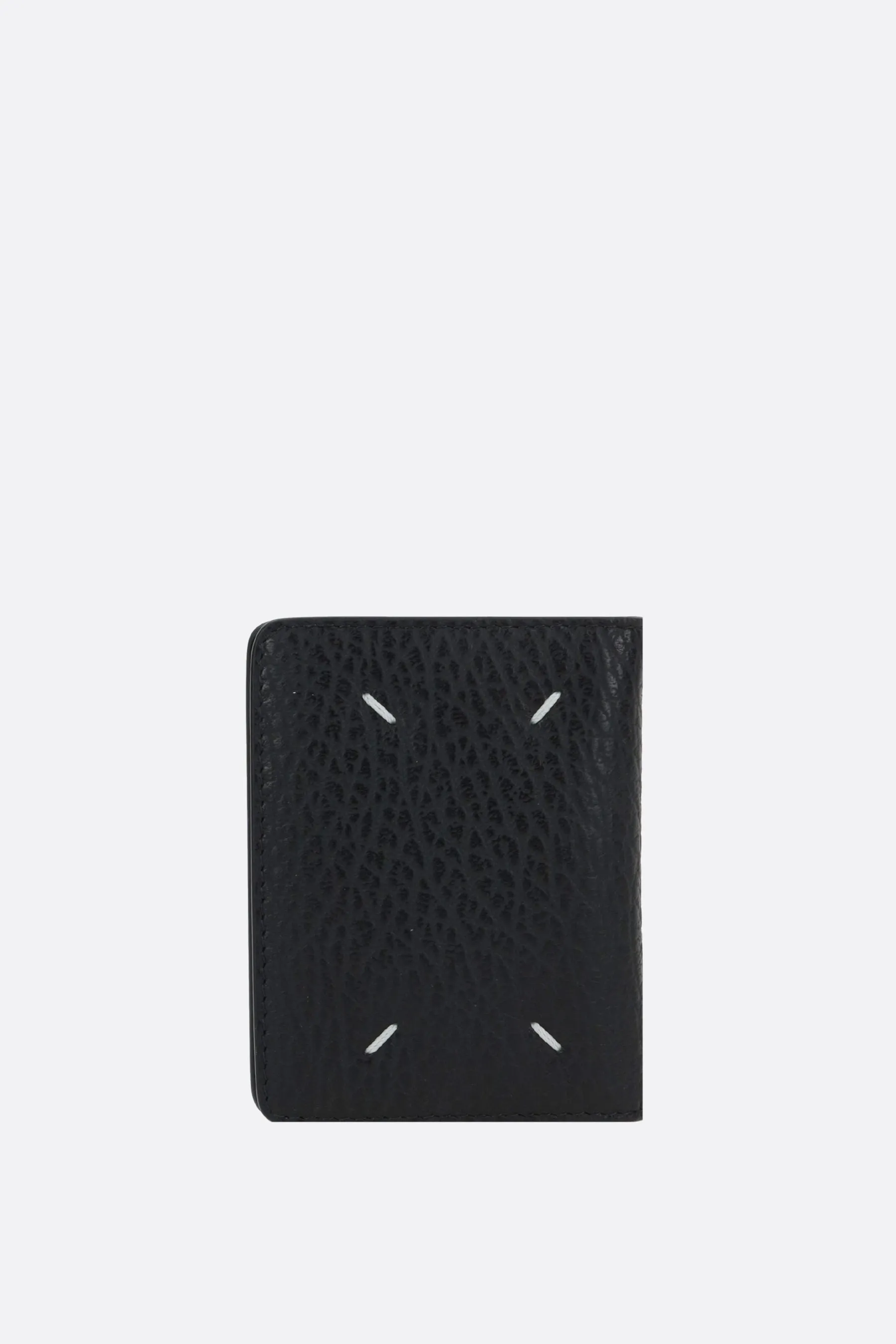 Four Stitches grainy leather card case with keyring