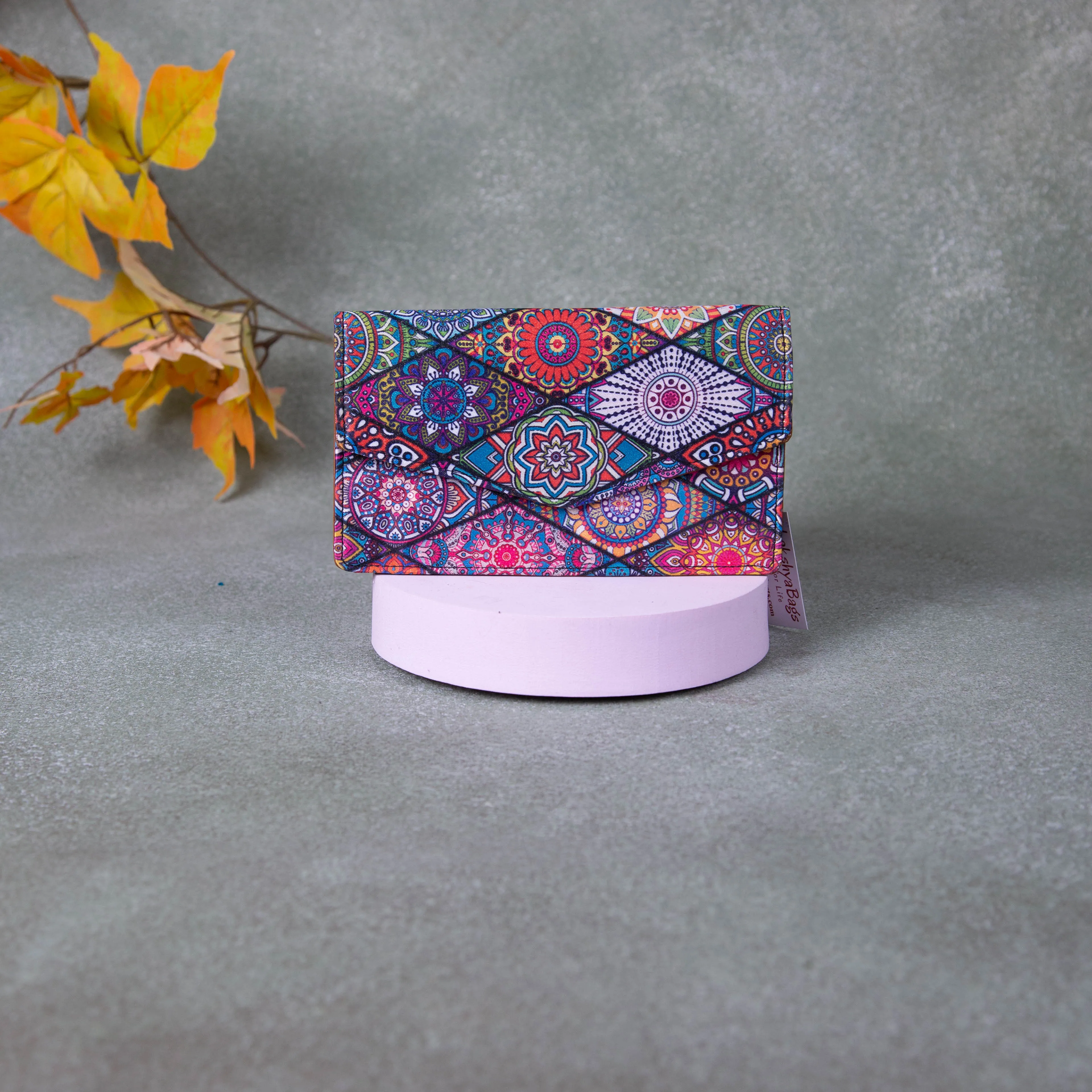 Handmade Wallets - Compact Multi-Colour Flower Design.