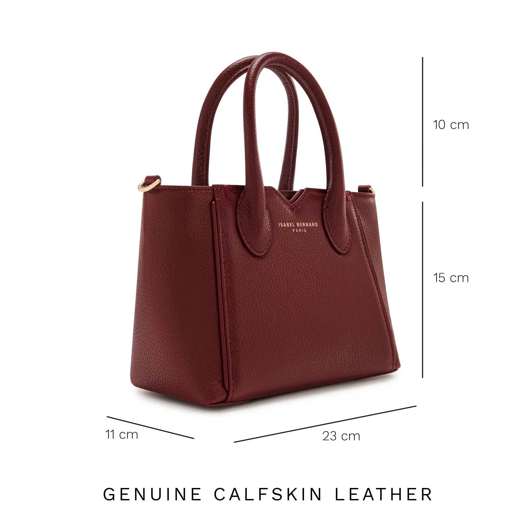 Honoré Cloe Mini bordeaux red calfskin leather handbag