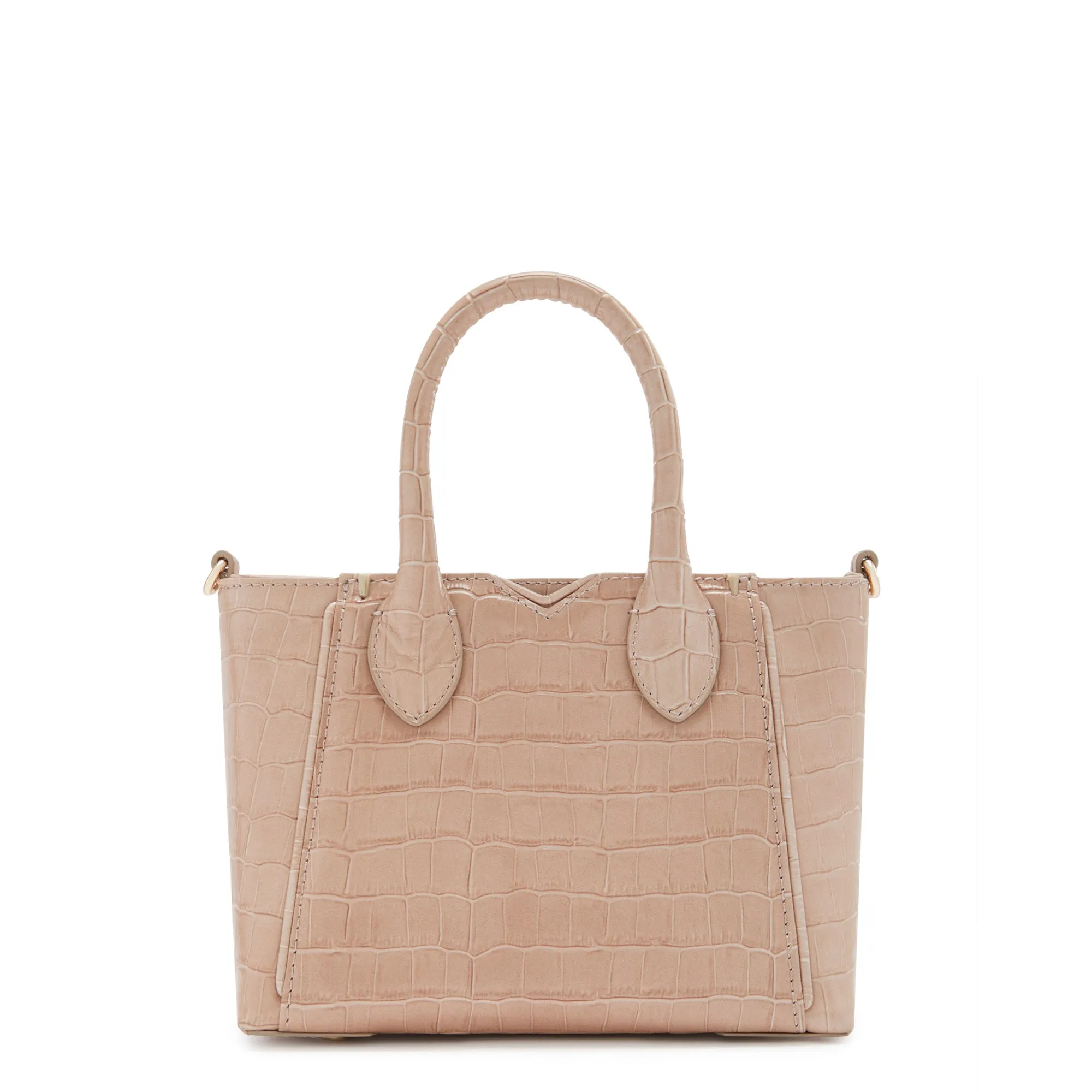 Honoré Cloe Mini croco beige calfskin leather handbag