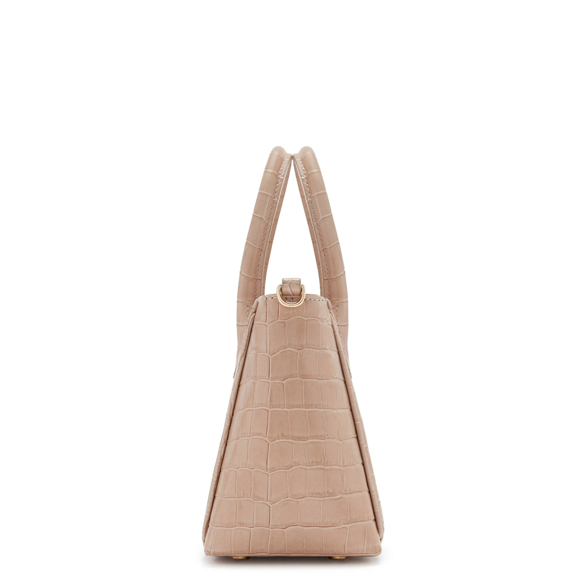 Honoré Cloe Mini croco beige calfskin leather handbag