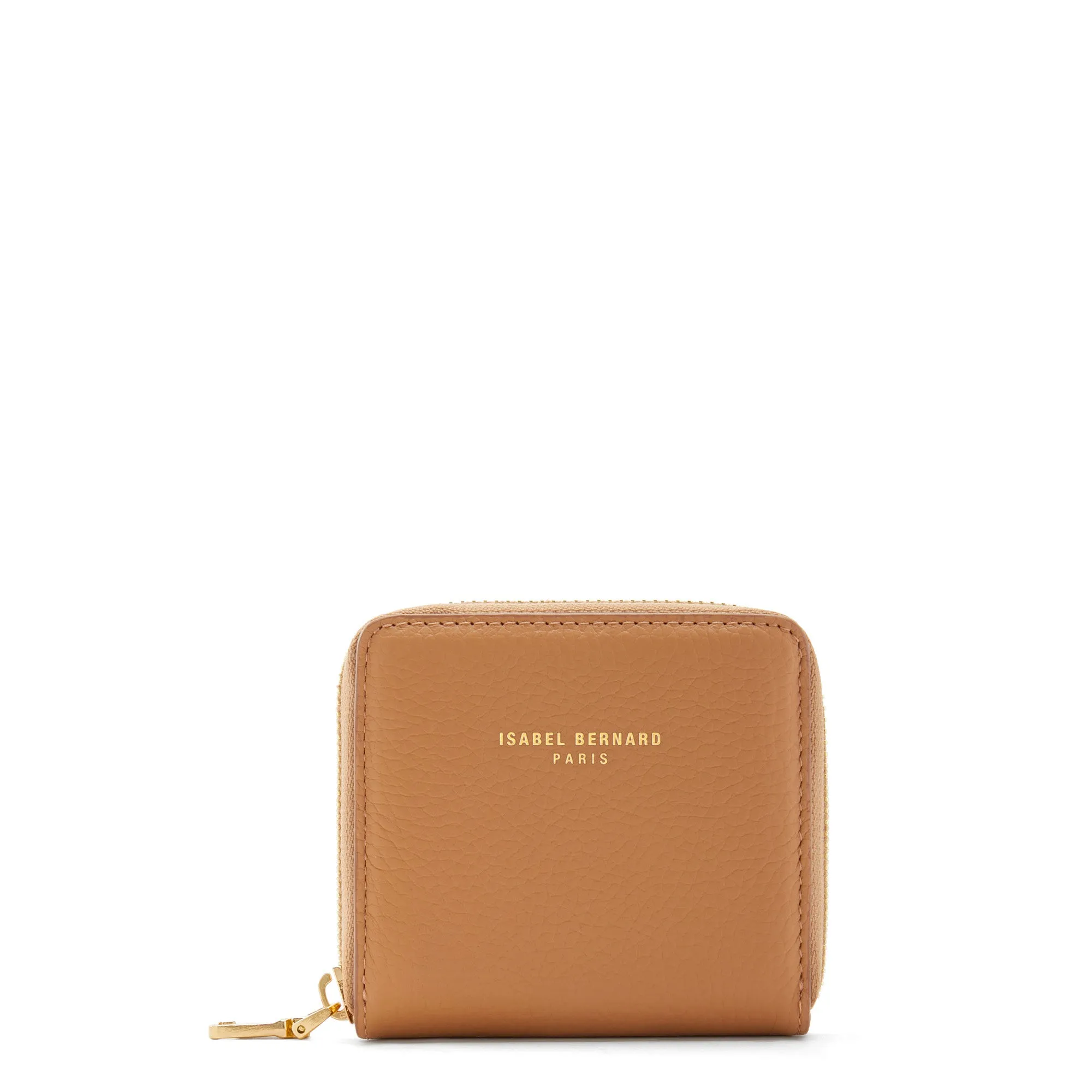 Honoré Jules camel calfskin leather zipper wallet