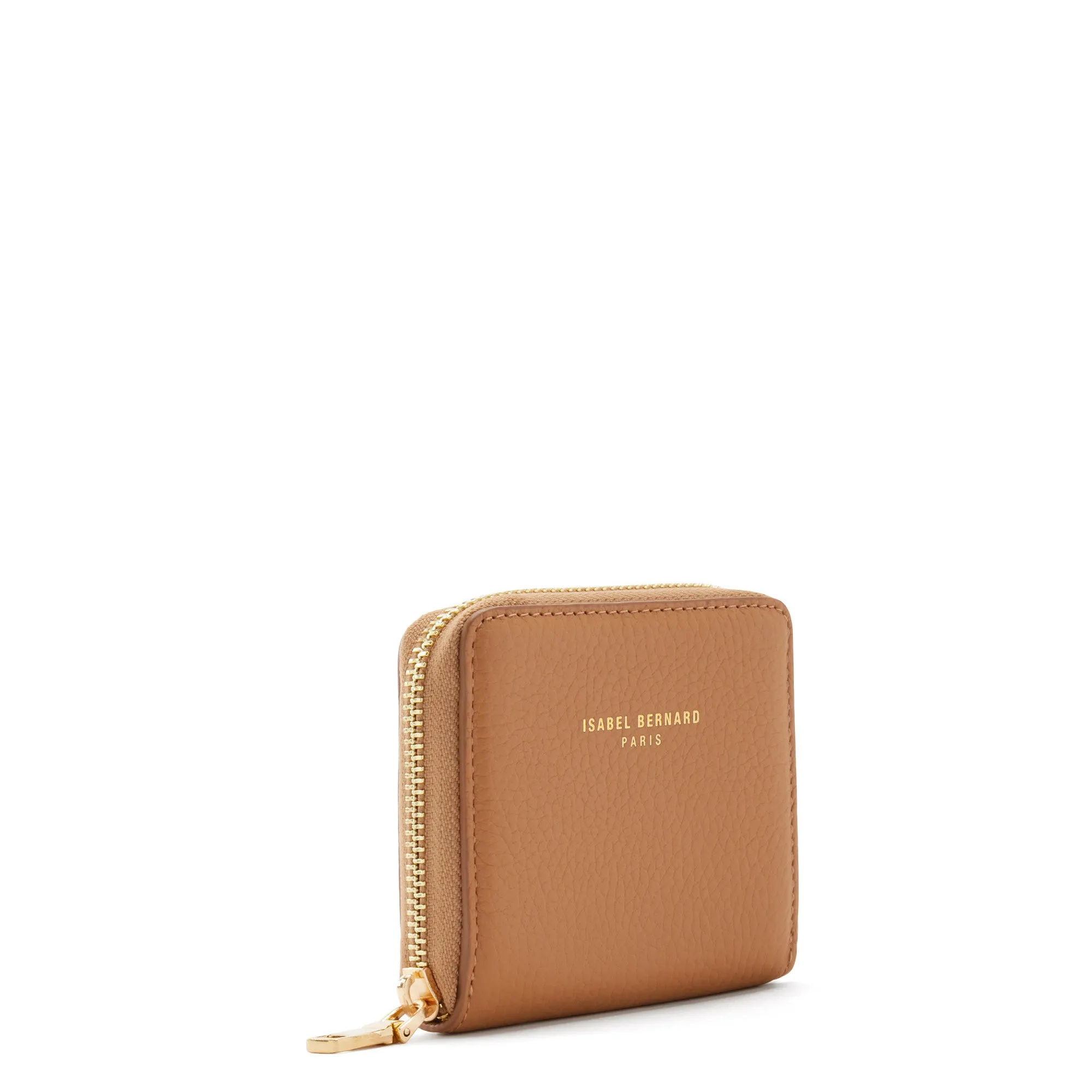 Honoré Jules camel calfskin leather zipper wallet