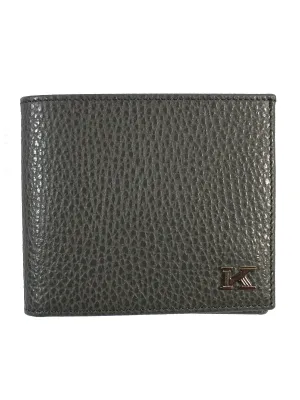 Kiton Wallet - Gray Grain Leather Men Wallet SALE