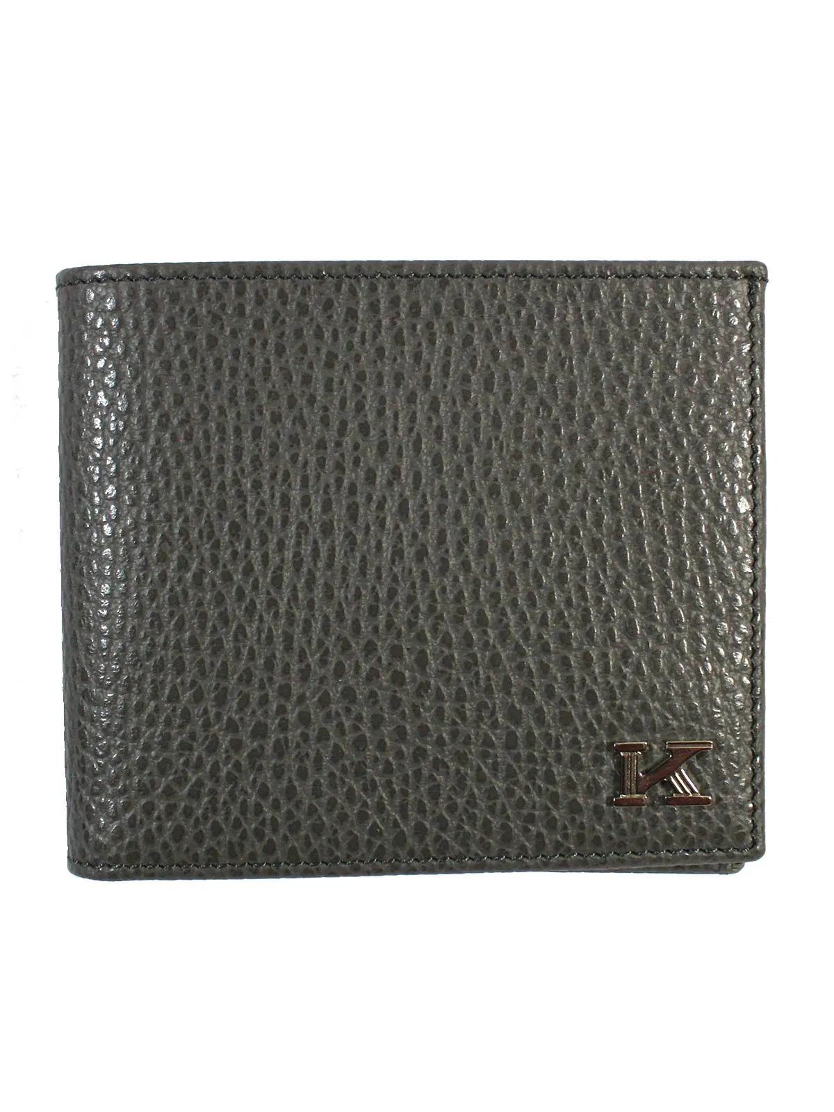 Kiton Wallet - Gray Grain Leather Men Wallet SALE