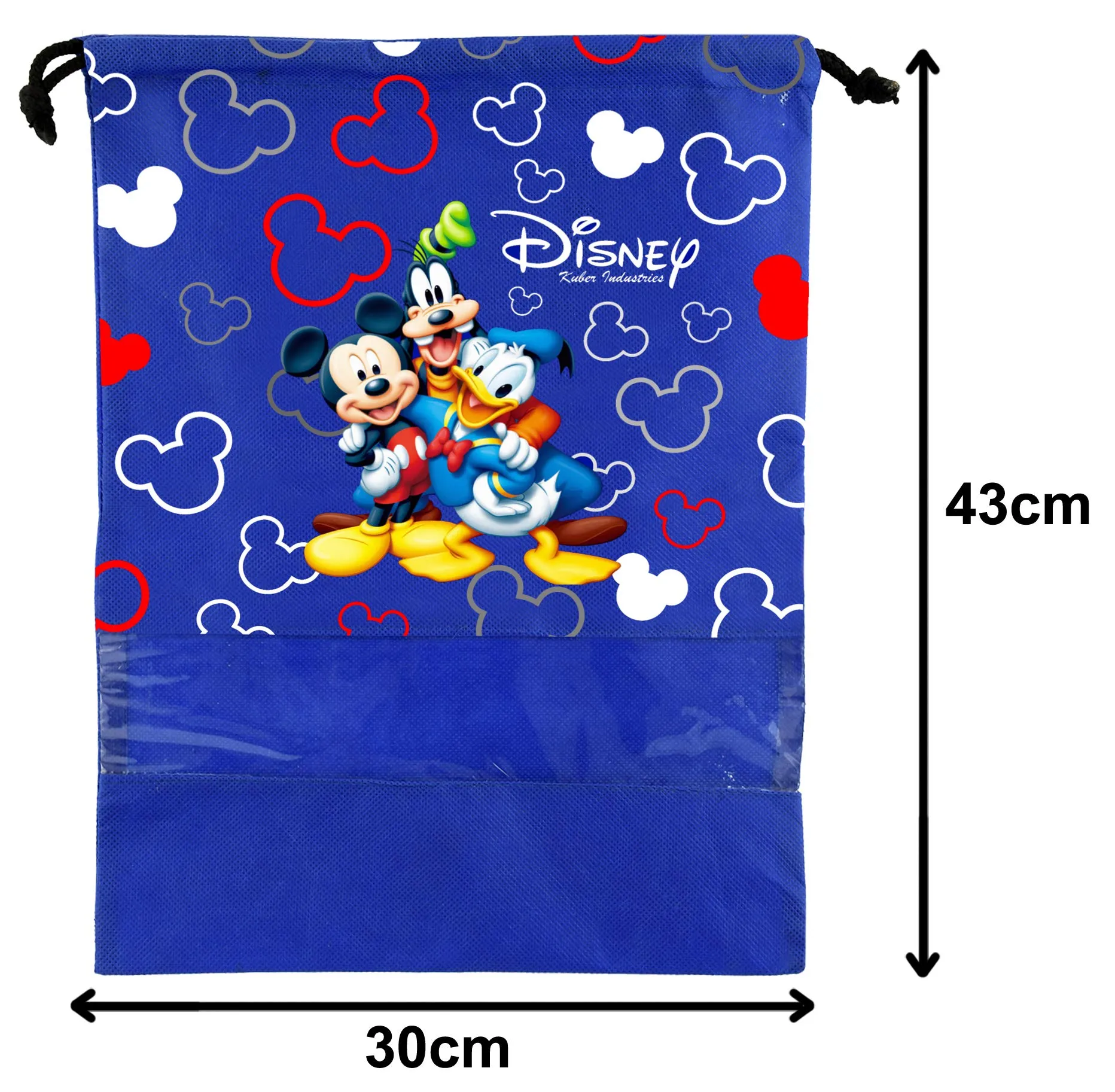 Kuber Industries Disney Print 12 Piece Non Woven Travel Shoe Cover, String Bag Organizer (Black & Royal Blue & Grey) -HS_35_KUBMARTS18067