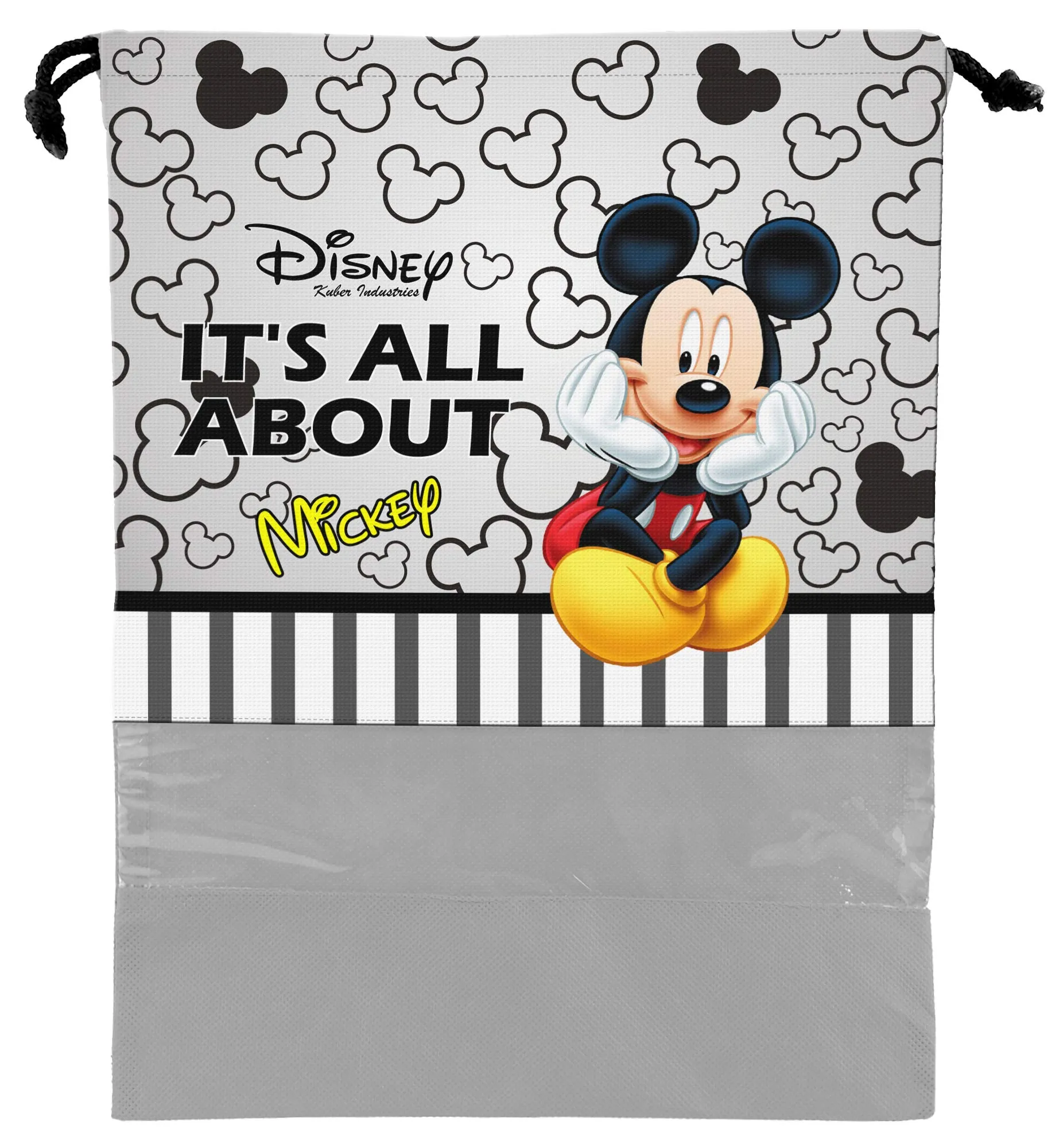 Kuber Industries Disney Print 12 Piece Non Woven Travel Shoe Cover, String Bag Organizer (Black & Royal Blue & Grey) -HS_35_KUBMARTS18067