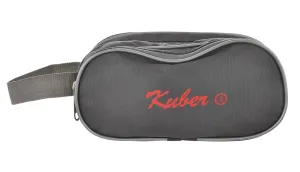 Kuber Industries Toilerty Bag, Shaving Kit, Cosmetic Bag for Travel Accessories with 3 Zipper Comparments & Carrying Strip (Grey)-HS43KUBMART26611