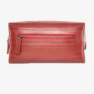 Large Washbag Red Made Of British Reclaimed Firehose/Parachute Silk