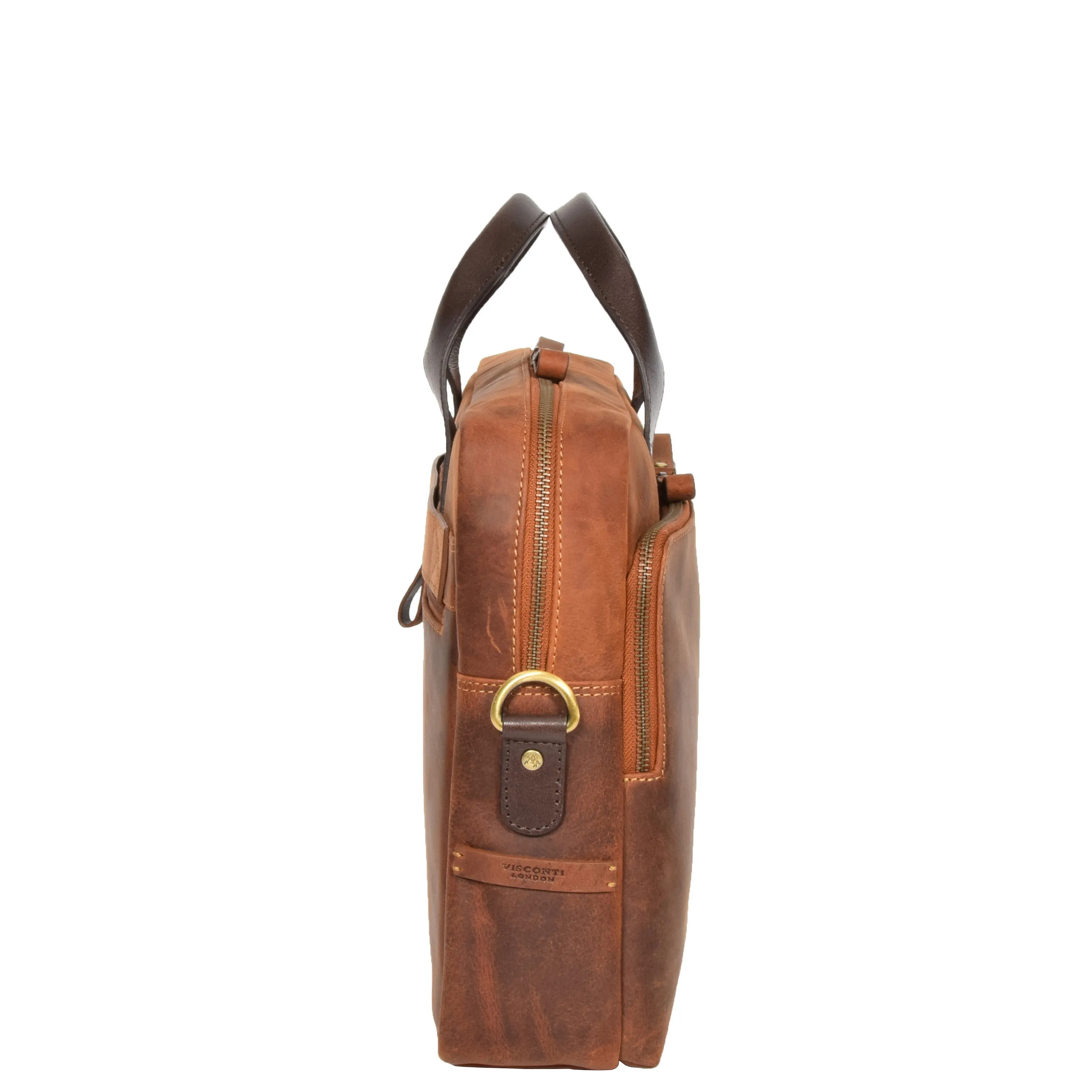 Leather Briefcase Vintage TAN Messenger Shoulder Bag Hanoi