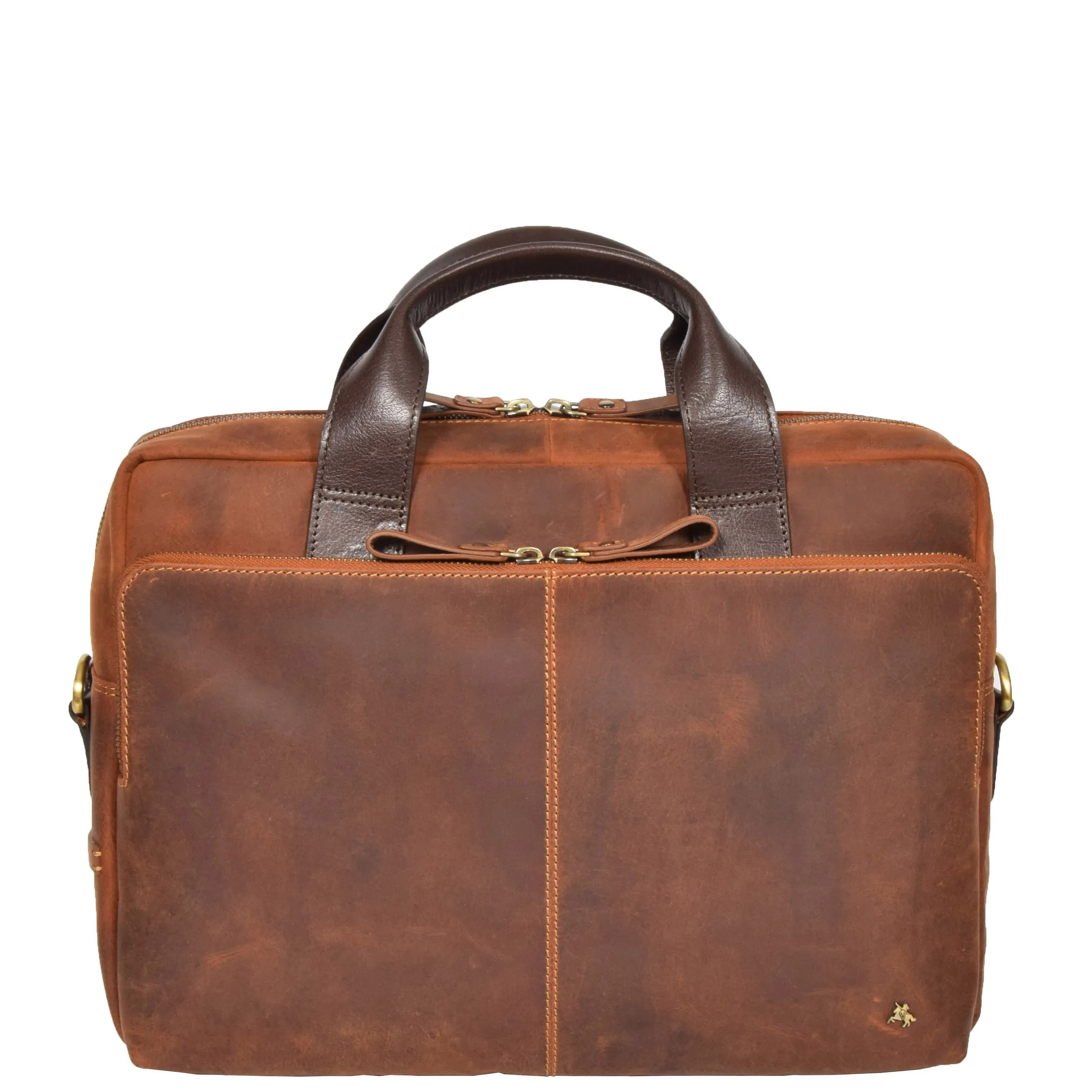 Leather Briefcase Vintage TAN Messenger Shoulder Bag Hanoi