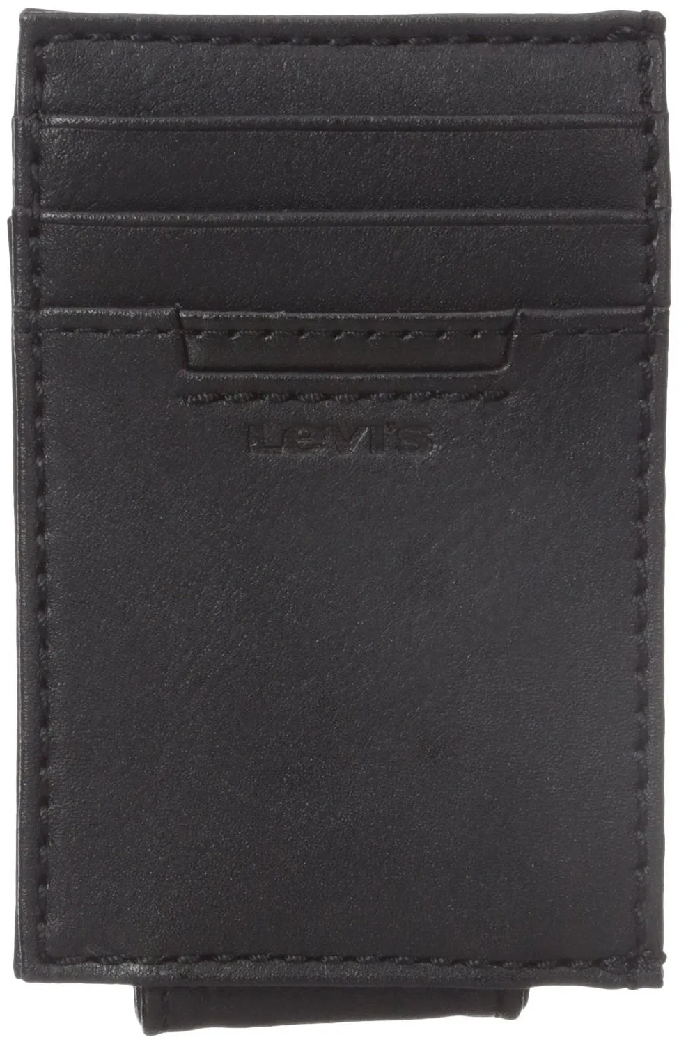 Levi's Men's Card Case Wallet with Magnetic Money Clip - Black