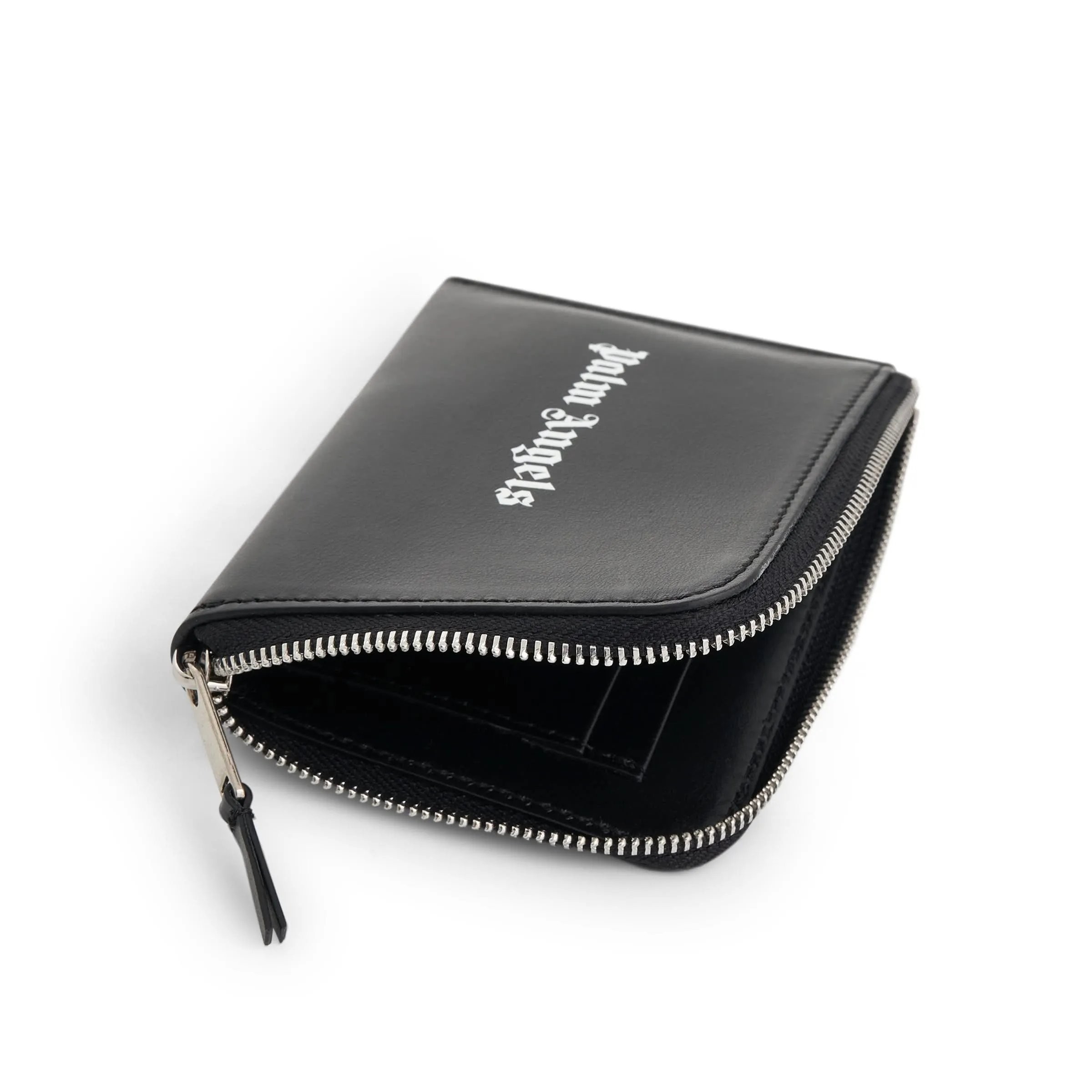 Logo Caviar Zip Cardholder in Black