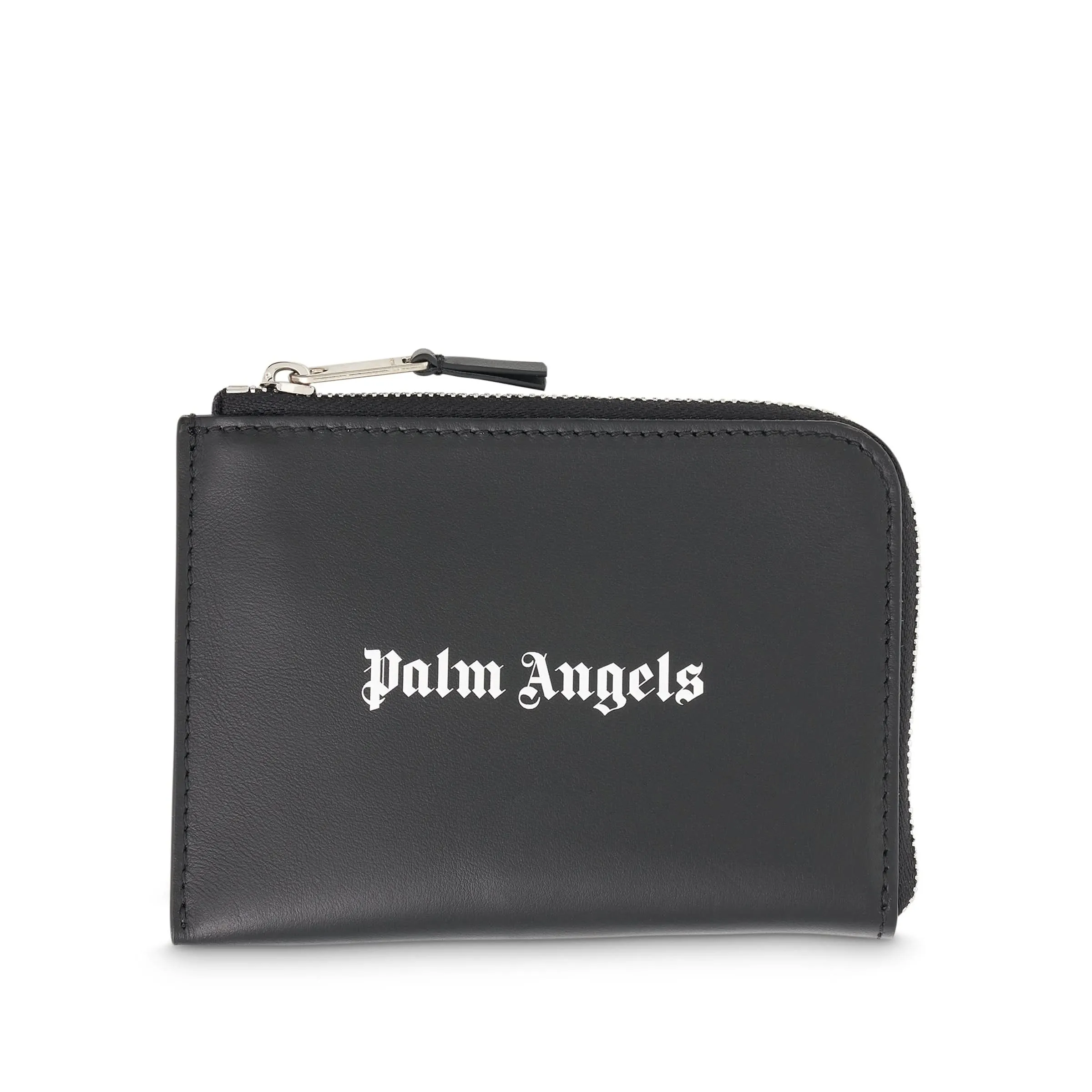 Logo Caviar Zip Cardholder in Black