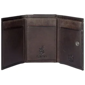 Mala Leather 10cm Brown Shaftsbury Tri Fold Wallet with Coin Pocket