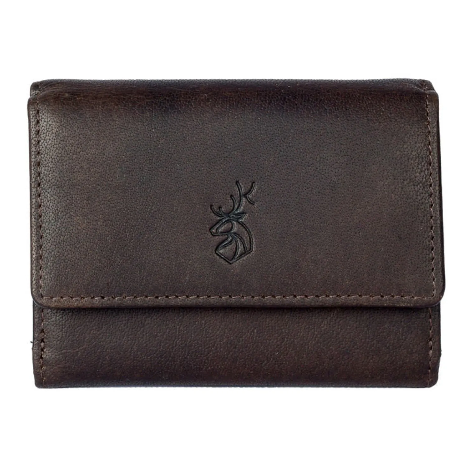 Mala Leather 10cm Brown Shaftsbury Tri Fold Wallet with Coin Pocket