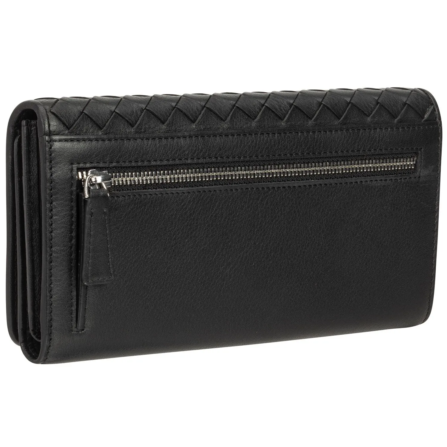 Mancini BASKET WEAVE RFID Secure Trifold Wallet