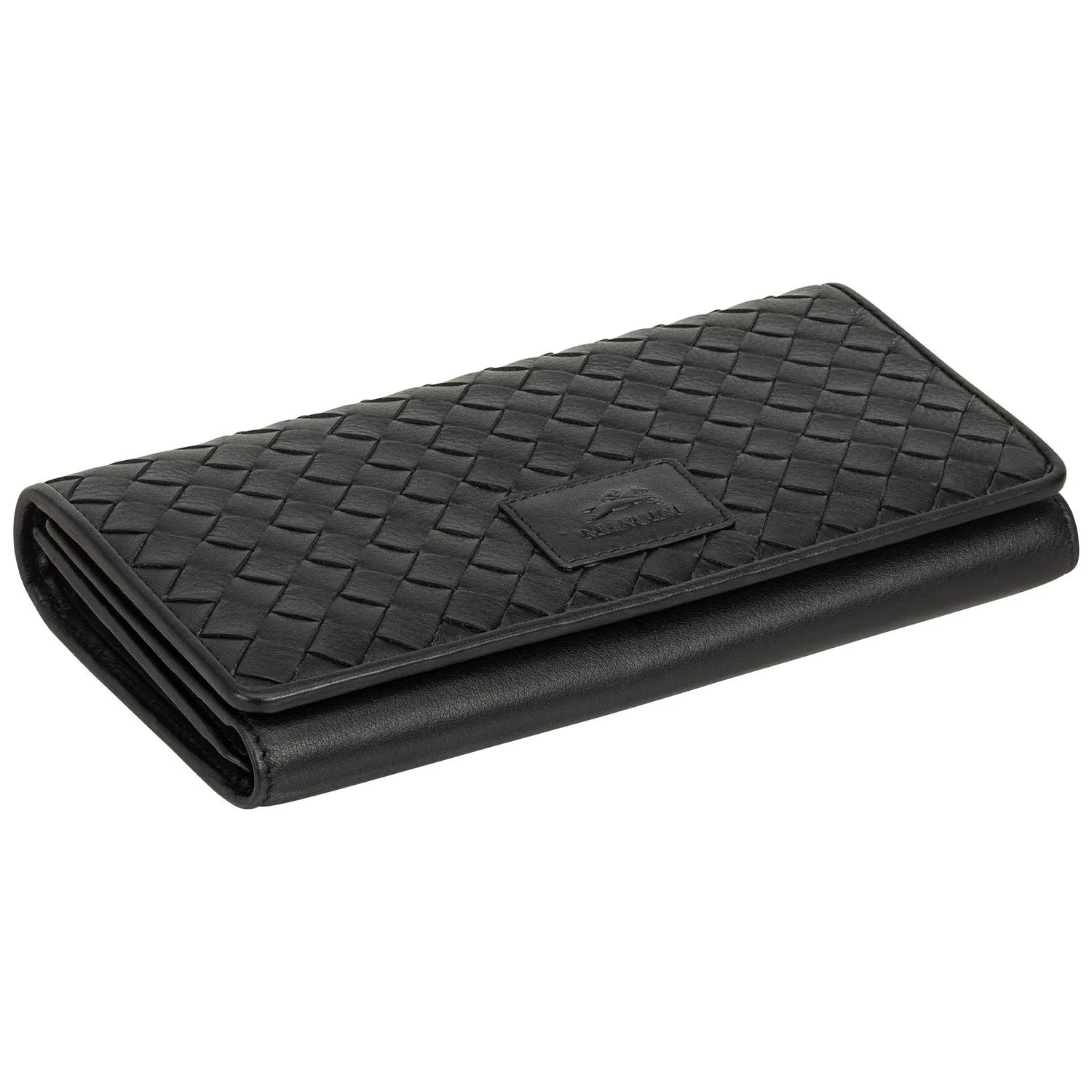 Mancini BASKET WEAVE RFID Secure Trifold Wallet