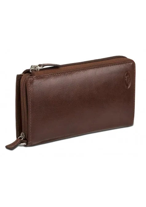 Mancini Leather Ladies' Clutch Wallet RFID