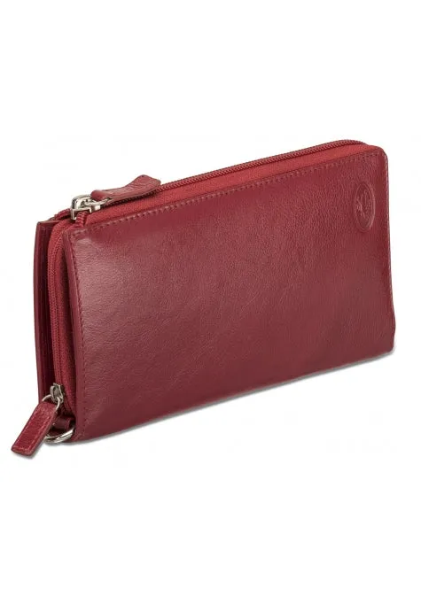 Mancini Leather Ladies' Clutch Wallet RFID