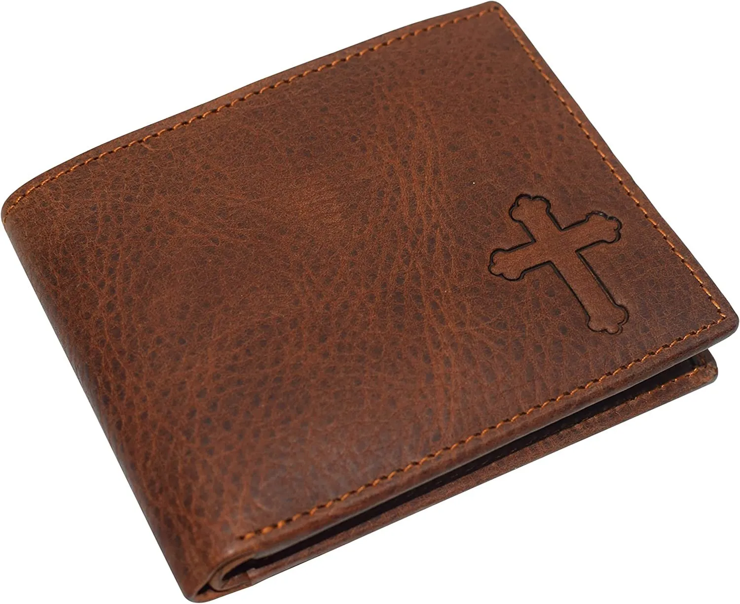 Marshal RFID Blocking Cross Genuine Leather Bifold Trifold Wallet for Men