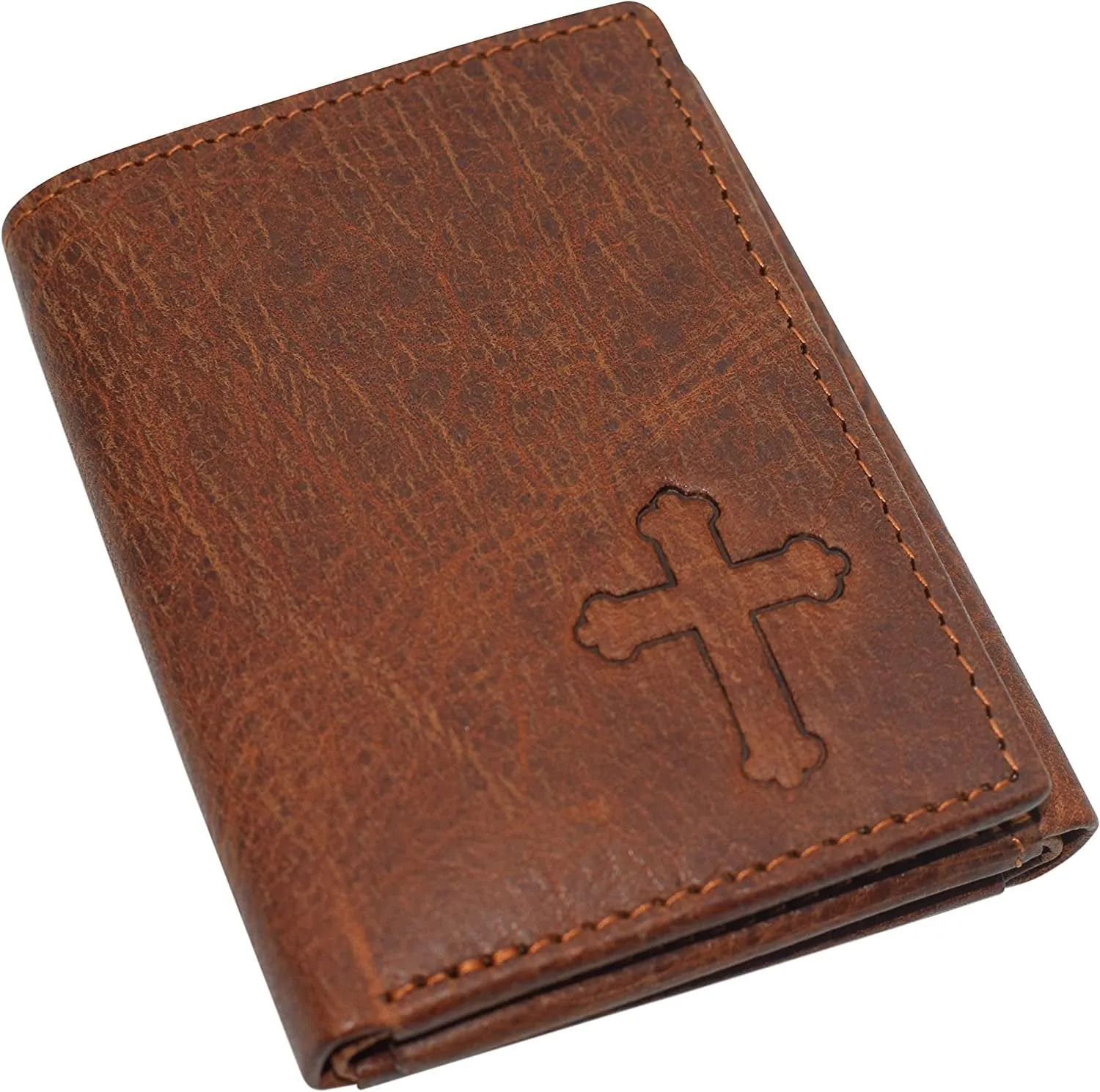 Marshal RFID Blocking Cross Genuine Leather Bifold Trifold Wallet for Men