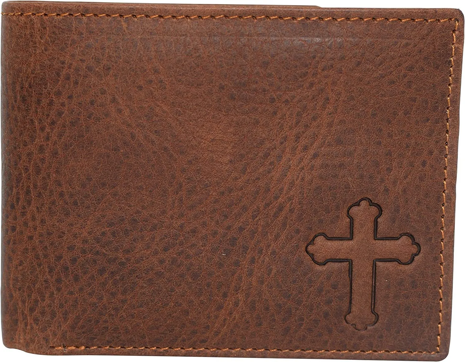 Marshal RFID Blocking Cross Genuine Leather Bifold Trifold Wallet for Men