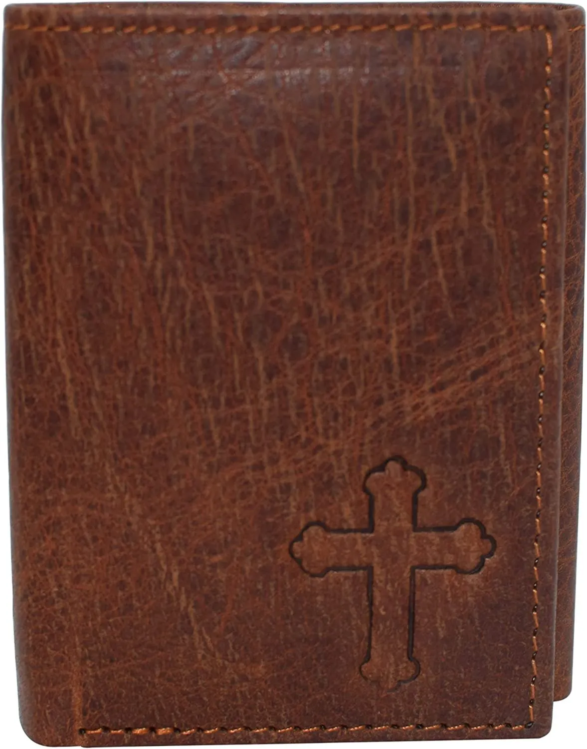 Marshal RFID Blocking Cross Genuine Leather Bifold Trifold Wallet for Men