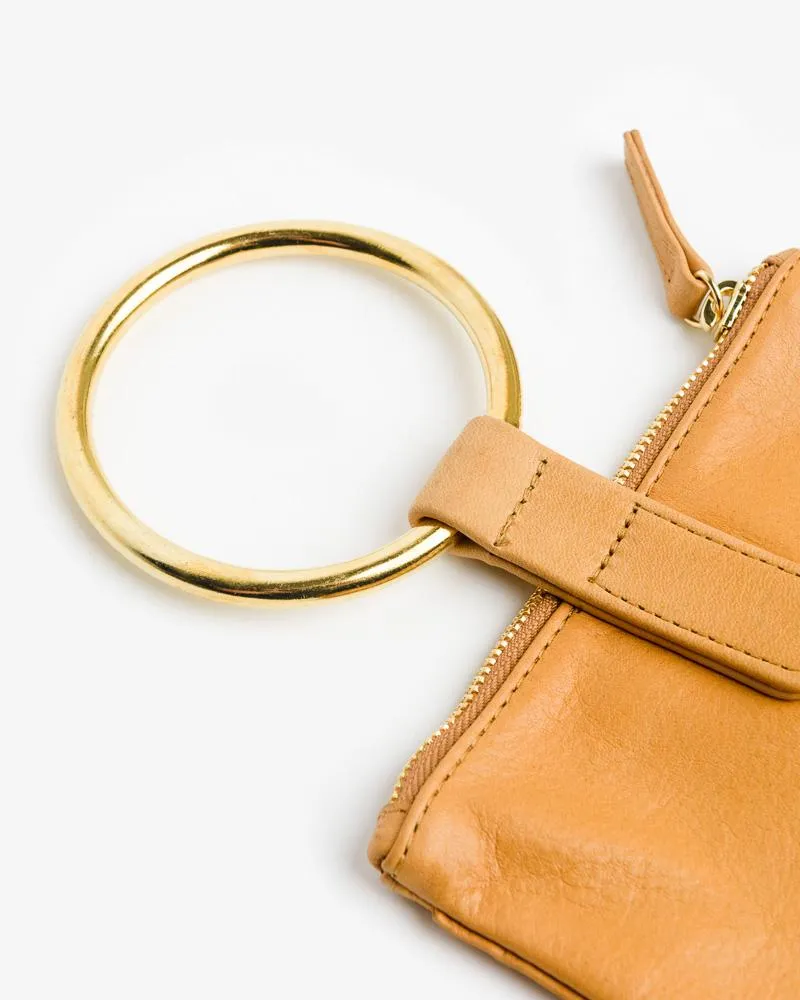 Medium Pouch in Camel with Brass Wrist Ring