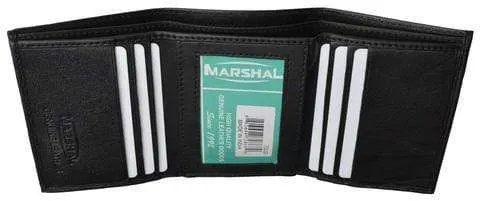 Men's premium genuine leather credit card ID trifold wallet PT55