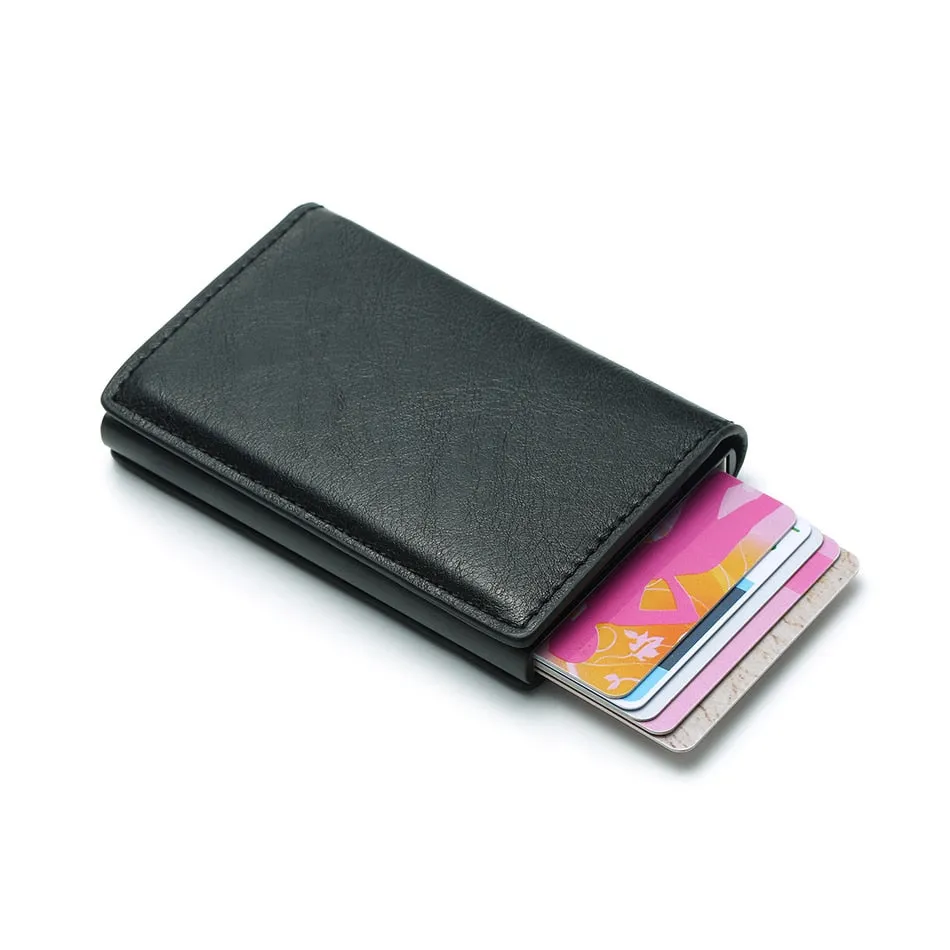 Men's RFID Card Holder Money Clip Slim Wallet